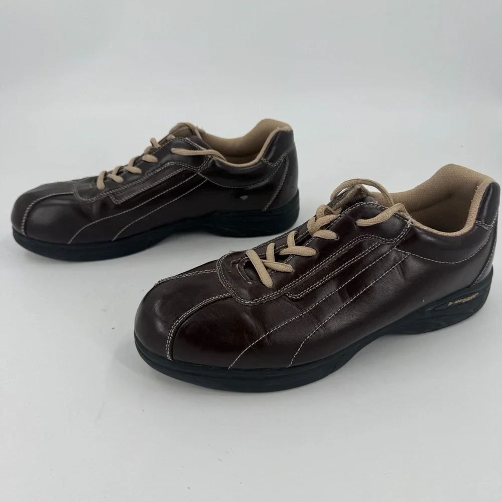 Dunlop Casual Oxford Shoes Mens US 10.5 Brown Synthetic Topstitch Detail Lace Up